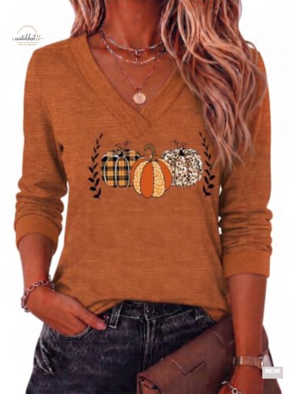 Women Long Sleeve V Neck T Shirt Loose Fit Casual Work Blouse